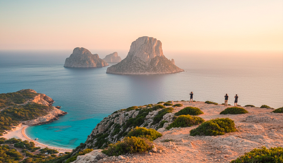 Panorámica de las vistas Es Vedra en Ibiza